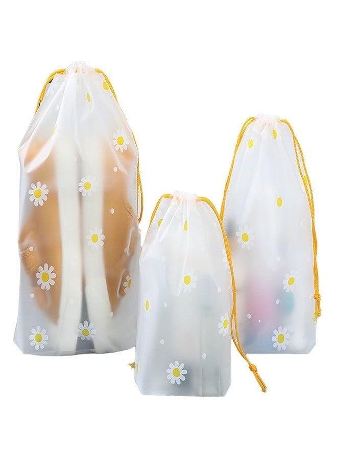Dhyanexa Pack of 20 Pcs Shoe Bag Cover for Shoe Storage & Travelling Drawstring Bags Waterproof, White Daisy - Image 1